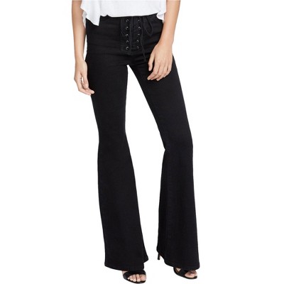 Rachel Roy Womens Lace-Up Flared Jeans
