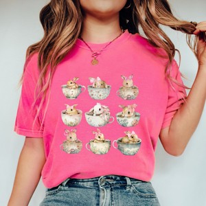 Simply Sage Market Teacup Bunnies Coquette Garment Dyed Tee - 1 of 4