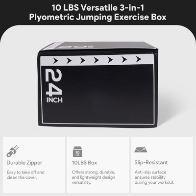 Black and White 10 Pound Foam Plyometric Exercise Box