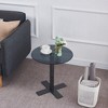 MAYEERTY Tempered Black Rould Glass Dinning Table with Black Leg - 2 of 4