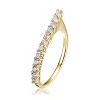 Guili Elegant 14K Yellow Gold Plated Sterling Silver Waterfall Square Top Ring with Cubic Zirconia for a Timeless Sparkling Design, Size 6, 7, and 8. - 2 of 3