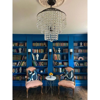 Gabrielle Cascading Crystal 4-Light Chandelier in Matte Black