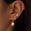 Small Gold Huggie Hoop Earrings Set for Women Men Hypoallergenic 14K Plated Stack Cartilage Earrings, Multiple Piercing - 3 of 4
