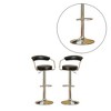Simple Relax Adjustable Faux Leather Bar Stools Black Set of 2 - 4 of 4