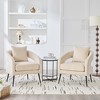 Sapphtopaz Modern Accent Chair with Open Back Velvet Upholstered Barrel Chair with Metal Legs Leisure Armchair for Living Room, Bedroom, Indoor - 2 of 4