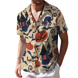 Men's Hawaiian Short - Sleeve Shirt, Classic Aloha Button - Down, Casual Beach Party Vacation Top - 1 of 4
