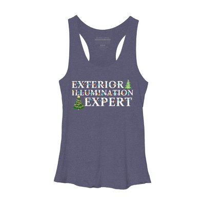 Women's Design By Humans Christmas Exterior Illumination Expert By shirtpublic Racerback Tank Top