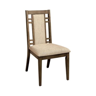 Set of 2 Transitional Side Chairs with Fabric Gray - Benzara