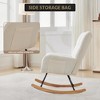 COZONY Nursery Rocking Chair, Plush Teddy Upholstered Glider Rocker with High Backrest, Comfy Accent Chair for Living Room, Bedroom & Breastfeeding - 4 of 4