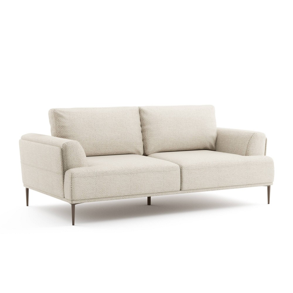 HOMES: Inside + Out Tubera 81" Sofa Chenille T Seat Cushion Upholstered Recliner with Extendable Back Beige