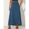 Allegra K Women's Casual High Waist A Line Jean Skirt - 3 of 4