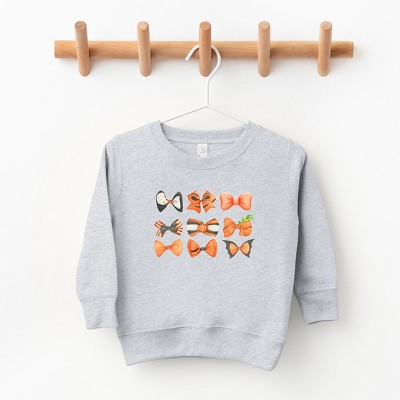 The Juniper Shop Coquette Girl Halloween Bow Chart Toddler Graphic Sweatshirt