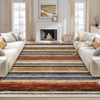 Machine Washable Indoor Modern Geometric Area Rugs with Stripped Lines, Soft Non Slip Floor Carpet for Home Office - 3 of 4