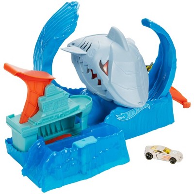 hot wheels race track shark