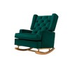 Rocking Accent Chair, Tufted Upholstered Luxury Wingback for Nursery, Living Room - 4 of 4