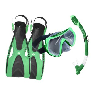 Hawaii Divers Destin Snorkel Set – Green (Adult L/XL) - 1 of 4