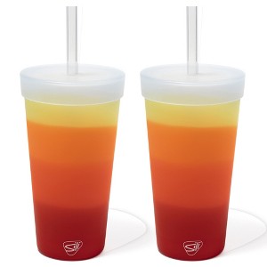 Silipint: Silicone Straw Tumber 22oz: 2 pk - Marigold - 1 of 4