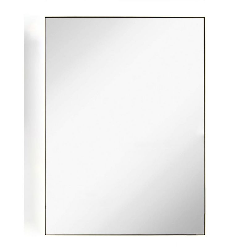 Hamilton Hills 22" x 30" Contemporary Gold Brushed Metal Wall Mirror, 3 of 5