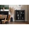 South Shore 31.5" Wide Decorative Storage Cabinet Black: Sleek Metal, Mesh Doors, Adjustable Shelves - 2 of 4