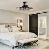 Parrot Uncle 42" Modern Black Crystal Ceiling Fans with Light and Remote - 2 of 4