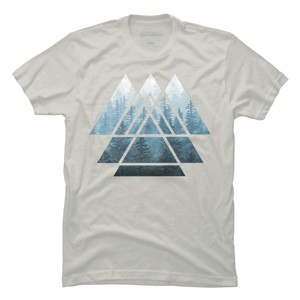 Men's Design By Humans Sacred Geometry Triangles - Misty Forest By Maryedenoa T-Shirt - 1 of 3