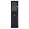 MOEPISY Tall Bathroom Storage Cabinet with Glass Doors, Free-Standing, Two Drawers, and Adjustable Shelves Black - 4 of 4