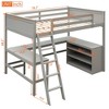 NicBex Full Size Loft Bunk Bed with Desk, Modern Wooden Bed Frame with Storage Shelves, Ladder and Guardrail for Bedroom - 2 of 4