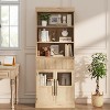 Nasitip 70" Kitchen Pantry Cabinet with Open Shelves, Fluted Drawer and Glass Doors, Wood Display Cabinet for Kitchen, Living Room - 4 of 4