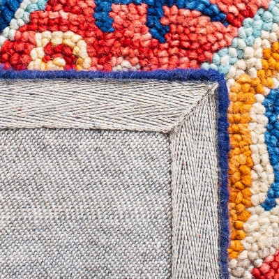 Aspen 7' x 7' Blue and Rust Wool Tufted Square Area Rug