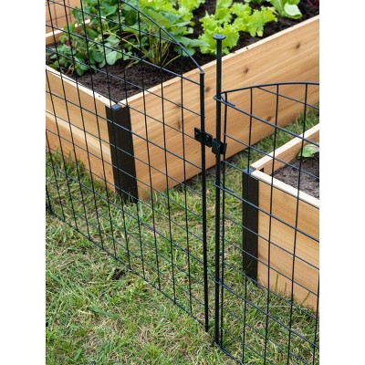 Black Metal 6-Panel Critter Fence with Gate