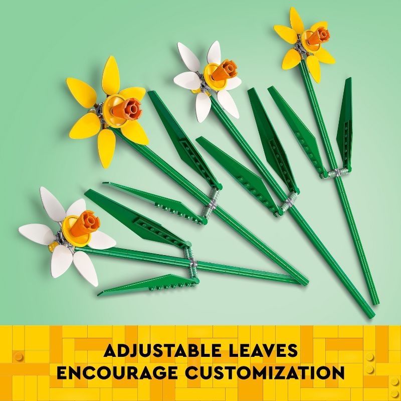 LEGO Daffodils Celebration Gift, Yellow and White Daffodil Room Decor 40747, 6 of 8