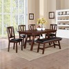 Simple Relax Faux Leather Dining Bench in Dark Walnut and Black - 4 of 4