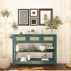 APRILSOUL 43.3" Sofa/Console Table - with 3 Top Drawers and 2 Open Shelves, Farmhouse Style - 2 of 4