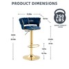 MOONMISS 2PC/SET Swivel Bar Stools Adjustable Counter Height Chairs with Footrest for Kitchen, Dining Room - 3 of 4