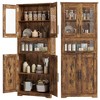 Narrow Bathroom Storage Cabinet, 67" H Tall Slim Cabinet with Glass Doors and Adjustable Shelf, Freestanding Slim Cupboard - 3 of 4