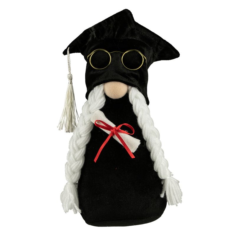 Northlight 10.5" Graduation Day Girl Gnome in Black Cap and Gown, 1 of 6