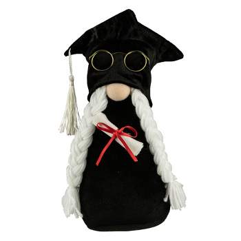 Northlight 10.5" Graduation Day Girl Gnome in Black Cap and Gown
