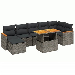 vidaXL Garden Sofa Set Grey and Dark grey - 1 of 4