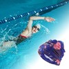 Unique Bargains Polyester Leaves Pattern Swim Cap 5.91"x9.25" Blue Pink 1 Pc - 2 of 4
