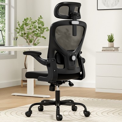 Grungis Task and Office Chairs with Adjustable Lumbar Support,Ergonomic Office Chairs with Flip-up Armrests,Computer Chair for Office
