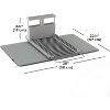 BRINJOY Rack and Microfiber Dish Drying Mat-Space-Saving Lightweight Design Folds Up for Easy Storage, Over The Sink, Charcoal - 3 of 4