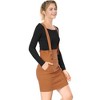 Allegra K Women's Button Decor High Waist Straight Braces Suspender Skirt - 4 of 4