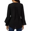 Womens Casual Tops Flutter Sleeve V Neck Blouse Flowy Petal Blouse with Ruffle Bracelet Sleeve Elegant Dressy Tops - 2 of 3