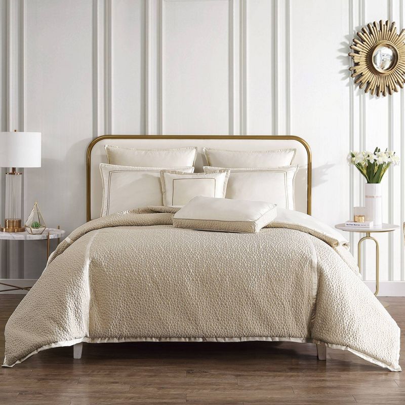 Riverbrook Home 8pc King Rings Comforter Bedding Set Gold, 1 of 8