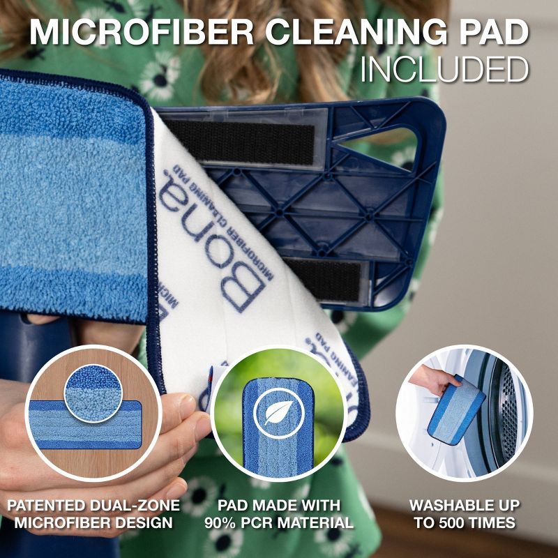 Bona Floor Mop Starter Kit - 1 Spray Mop, 1 Reusable Microfiber Pad, 1 Refillable Multi Surface Floor Cleaner Liquid, 4 of 11