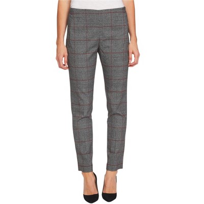 CeCe Womens Plaid Casual Trouser Pants