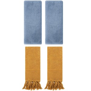 REGALWOVEN 4 Pcs Cotton Bathroom Hand Towels - 1 of 4