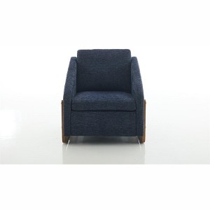 XINGHANZHENXUAN Modern Upholstered Armchair with Wooden Side Frame, Accent Leisure Chair for Living Room & Bedroom - 1 of 4