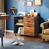 GALAXHERO 3-Drawer Wood Lateral Filing Cabinet, Mobile Printer Stand with Open Storage Shelves for Home Office - 2 of 4