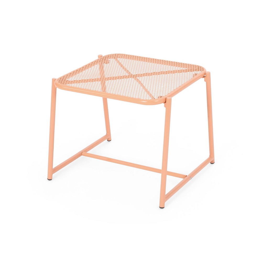 Photos - Coffee Table Christopher Knight Home Bucknell Iron Outdoor High Side Table Matte Orange